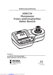 Hanna Instruments HI96734 Bedienungsanleitung