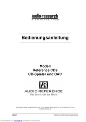 Audio Research Reference CD9 Bedienungsanleitung
