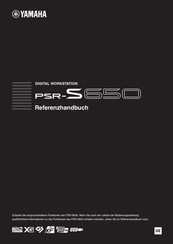 Yamaha PSR-S650 Referenzhandbuch