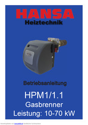 Hansa HPM 1.1 10 - 45 kW Betriebsanleitung
