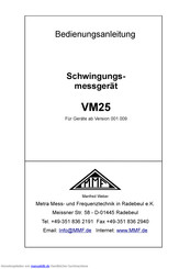 MMF VM25 Bedienungsanleitung