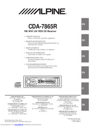 Alpine CDA-7865R Bedienungsanleitung