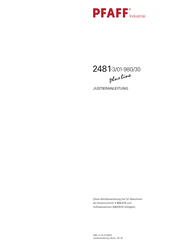 Pfaff PlusLine 2481-3/01-980/30 Anleitung