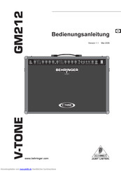 Behringer V-Tone GM212 Bedienungsanleitung