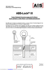 ABS ABS-Lock III Montageanleitung Und Bedienungsanleitung