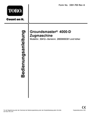 Toro Groundsmaster 4000-D 30412 Bedienungsanleitung