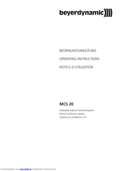 Beyerdynamic MCS 263 Bedienungsanleitung