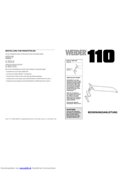 Weider 110 Bedienungsanleitung