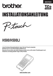 Brother P-Touch H500 Installationsanleitung