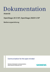 Siemens OpenStage 20 G SIP Bedienungsanleitung
