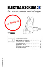 Elektra Beckum TP 7000 S Betriebsanleitung