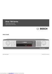 Bosch Divar 700 Serie Schnellinstallationsanleitung