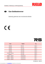 Riello RS 70/E Bedienungs Und Installationsanleitung Handbuch