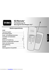 Toro EZ-Remote Bedienungsanleitung