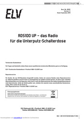 elv RDS100 UP Bau- Und Bedienungsanleitung