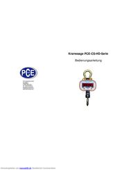 PCE Instruments PCE-CS-HD-Serie Bedienungsanleitung