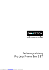 Box-Design Pro-Ject Phono Box E BT Bedienungsanleitung