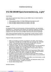 ABBUC 512 KB SRAM Speichererweiterung Light Installationsanleitung