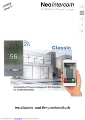NeoIntercom Classic Installations- Und Benutzerhandbuch