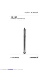 Grundfos SQ Serie, SQE Serie Bedienungs Und Installationsanleitung Handbuch