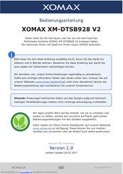 Xomax XM-DTSB928 V2 Bedienungsanleitung