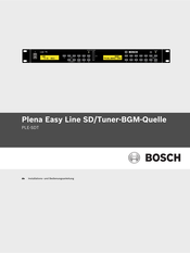 Bosch Plena PLE-SDT Bedienungs Und Installationsanleitung Handbuch