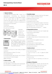 MOTOMETER MFA 10 Bedienungsanleitung