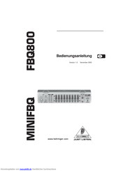 Behringer MINIFBQ FBQ800 Bedienungsanleitung