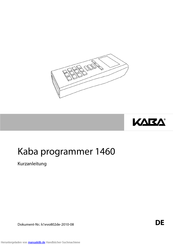 Kaba programmer 1460 Kurzanleitung
