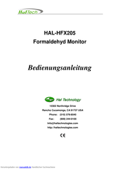 Haltech HAL-HFX205 Bedienungsanleitung