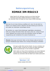 Xomax XM-RSU213 Bedienungsanleitung