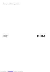 Gira Control 19 Montage- Und Bedienungsanleitung
