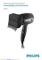 Philips Salon Dry 'n Straight HP4867 Bedienungsanleitung