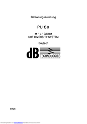 dB Technologies PU 150 DHM II Bedienungsanleitung