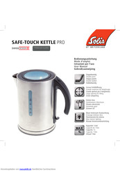 SOLIS SAFE-TOUCH KETTLE PRO Bedienungsanleitung