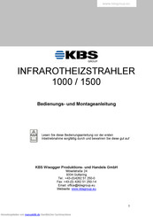 KBS GROUP 1500 Bedienungs- Und Montageanleitung