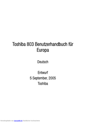 Toshiba 803 Benutzerhandbuch