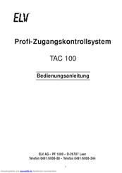 elv TAC 100 Bedienungsanleitung