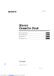 Sony TC-KE500S Bedienungsanleitung