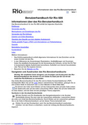 Diamond Rio600 Benutzerhandbuch