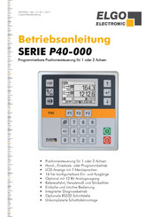 ELGO Electronic Serie P40-000 Betriebsanleitung