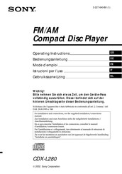 Sony CDX-L280 Bedienungsanleitung