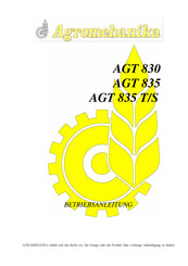 Agromehanika AGT 835 Betriebsanleitung