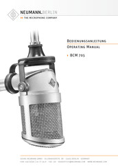 Neumann BCM 705 Bedienungsanleitung