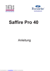 Focusrite Saffire Pro 40 Anleitung