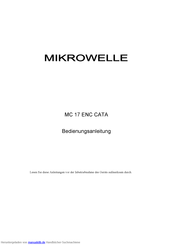Cata MC 17 ENC Bedienungsanleitung