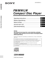 Sony CDX-M8800 Bedienungsanleitung