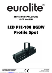 EuroLite LED PFE-100 RGBW Profile Spot Bedienungsanleitung