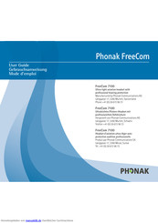 PHonak FreeCom 7100 Gebrauchsanweisung