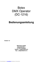 B&K Botex DC-1216 Bedienungsanleitung